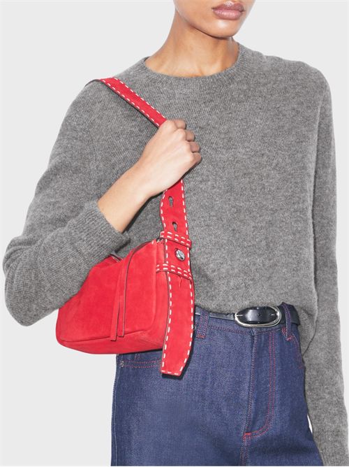 Shoulder bag piccola Romy in suede con impuntura a vista TORY BURCH | 183222600